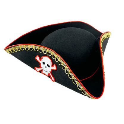 Halloween Cosplay Performance Costume Props Zombie Edge Pirate Boat Long Hat Led Glowing Skull Pirate Hat