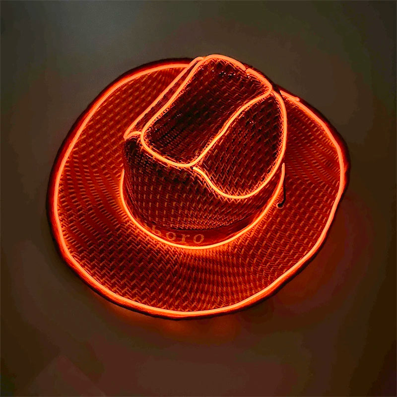 Luminous Fedora Hat Gentleman Performance Jazz Cap LED Glow Top Hat Birthday Wedding Christmas Halloween Party Costume Supplies