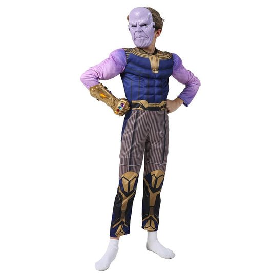 Child Boys Thanos Muscle Movie War Costume: Super Villain Halloween Fancy Dress