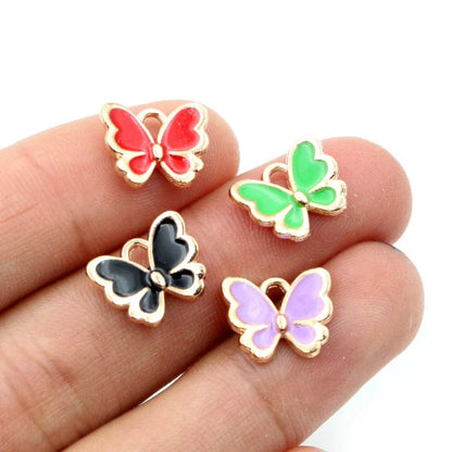 Butterfly Pendant Jewelry for Valentine Day - Enamel Alloy Charms Jewelery