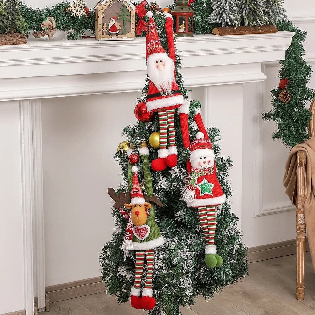 Christmas Decorative Santa Claus Pendant Door Knocker Christmas Home Scene Decoration Tree Pendant Supplies Xmas Gift