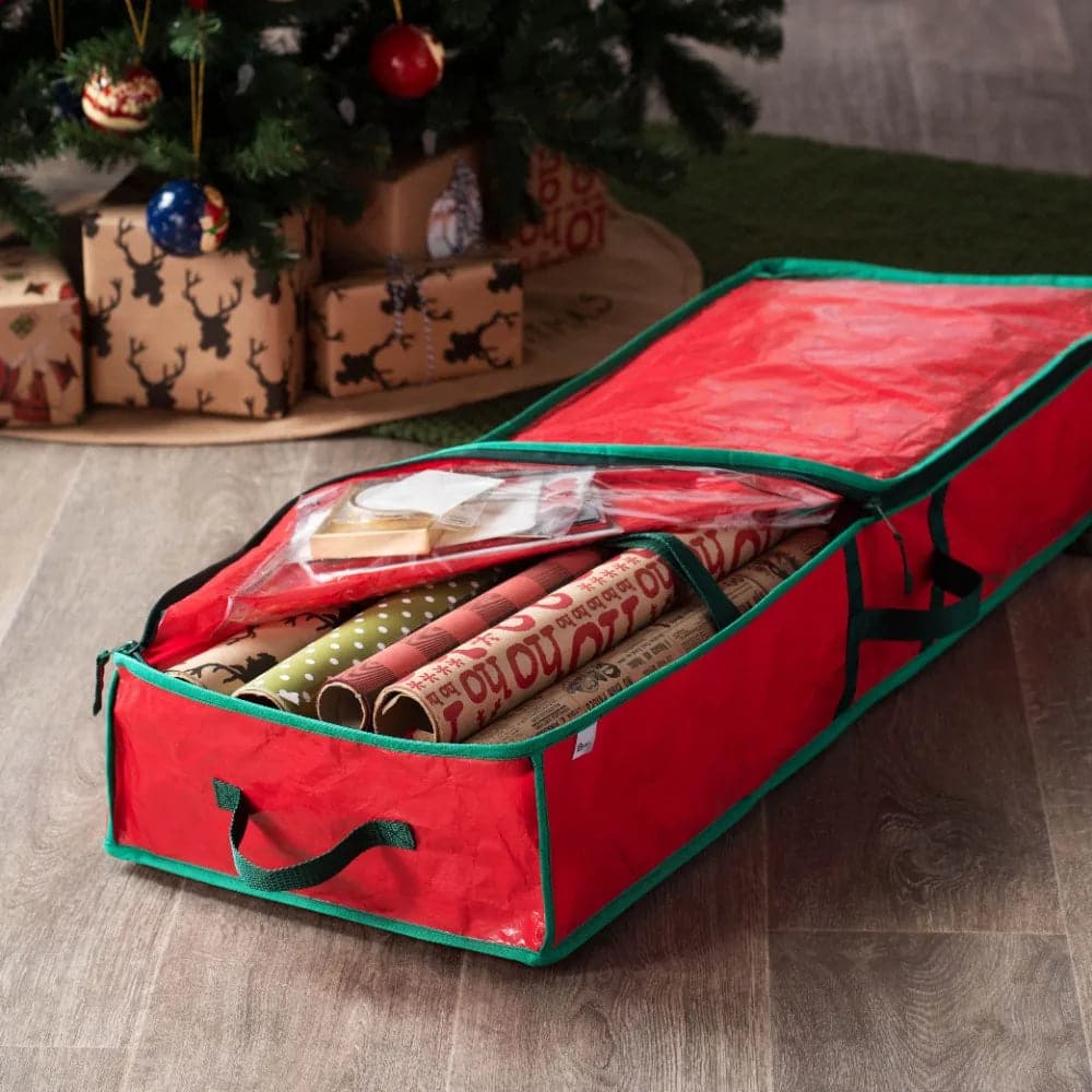 Large Capacity Storage Bag for Christmas Wrapping Paper Dustproof Cover Waterproof Storage Bag Home Organizer for Holiday Gifts