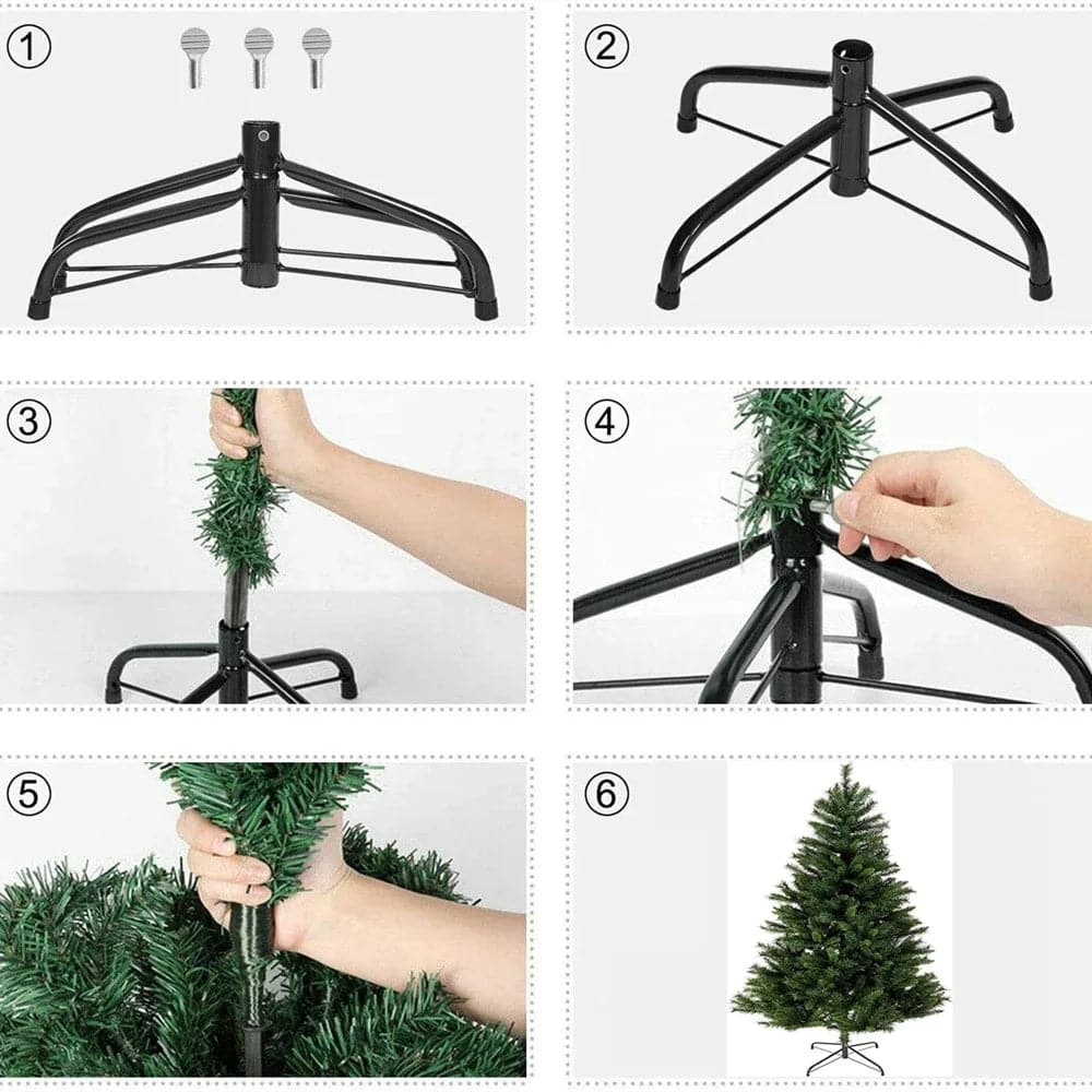 Artificial PVC Christmas Tree 150/180/210cm Green Large Fir Xmas Pine Tree Reusable