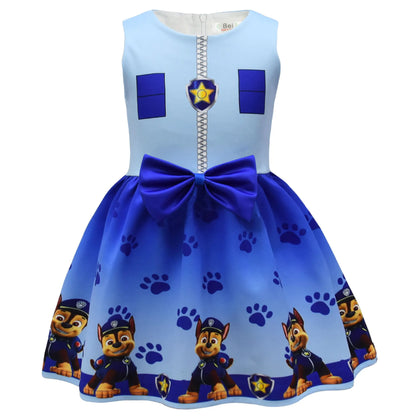 Kids Dresses for Girls Patrol Dog Halloween Cosplay Costumes Mascot Chase Dog Children Carnival Party Role Play Clothes for Girl