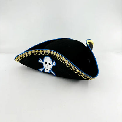 Halloween Cosplay Performance Costume Props Zombie Edge Pirate Boat Long Hat Led Glowing Skull Pirate Hat