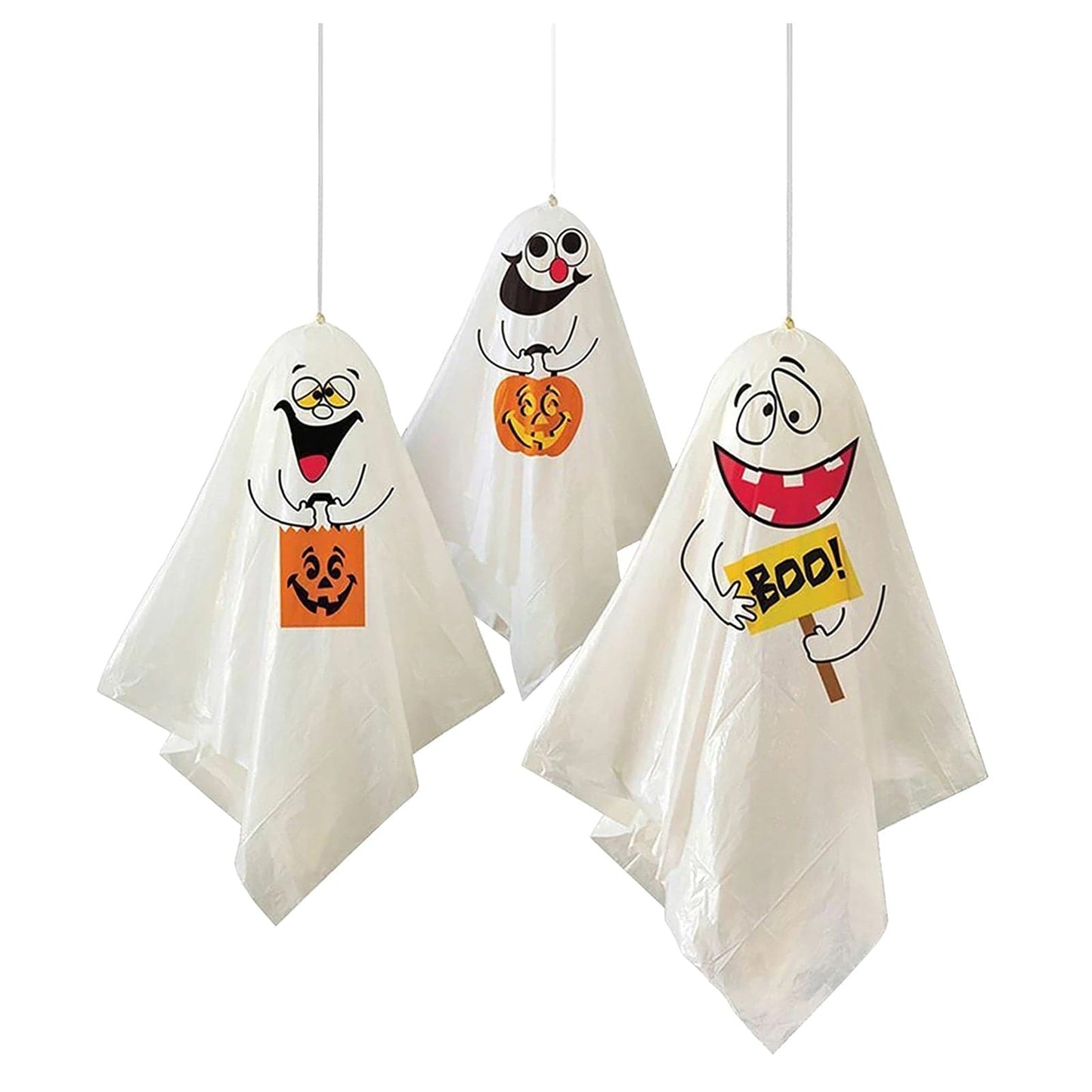 3pcs Halloween Hanging Ghosts: Spooky Party Dress Up