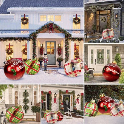 2022 Christmas 60CM Outdoor Inflatable Ball Made PVC Giant Large Balls Tree Decorations Outdoor Toy Ball Xmas Gifts Ornaments