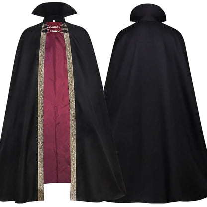 Halloween Vampire Costume Adult  Dracula Devil  Witch Cosplay Cape Medeival Gothic Steampunk Death Cloak Metal Chain