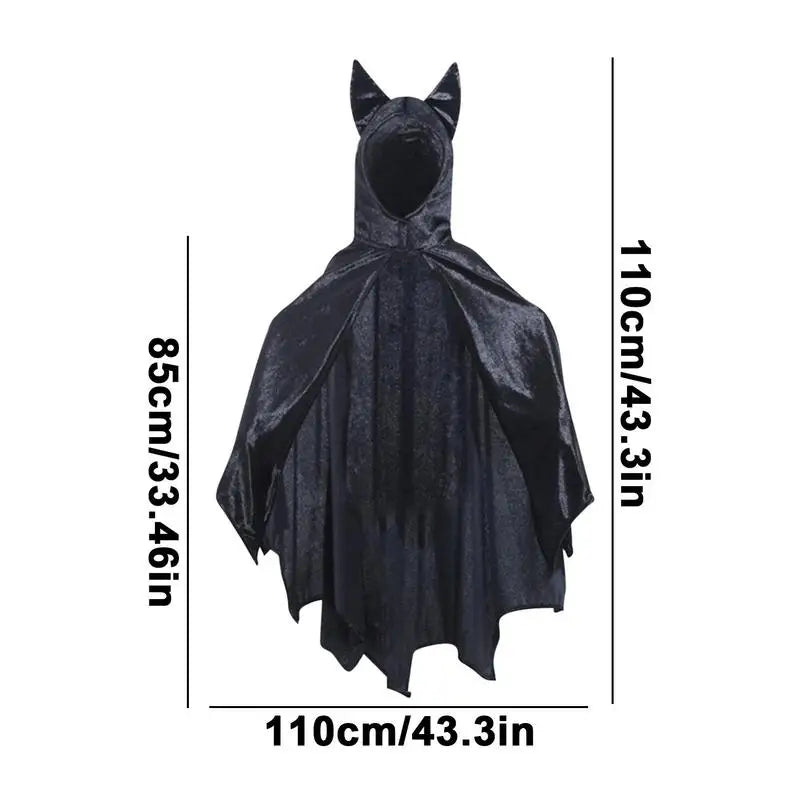 Kids Bat Cape Exquisite Hero Dress Up For Halloween Black Cloak Wings Hooded Cape Kids Bat Vampire Wings For Kids