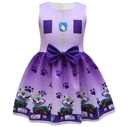 Kids Dresses for Girls Patrol Dog Halloween Cosplay Costumes Mascot Chase Dog Children Carnival Party Role Play Clothes for Girl