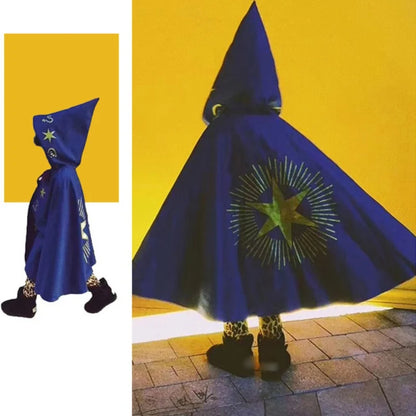 Kids Halloween Costumes Magician Cloak Cape Anime Cosplay Carnival Party Boys Kindergarten Performance Outfit