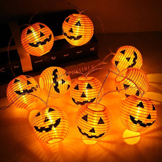 Pumpkin Halloween LED Lights 1.5M 10LED Ghost Bat String Lamp Hanging Ornament for Home Bar Halloween Party Decoration 2023 New