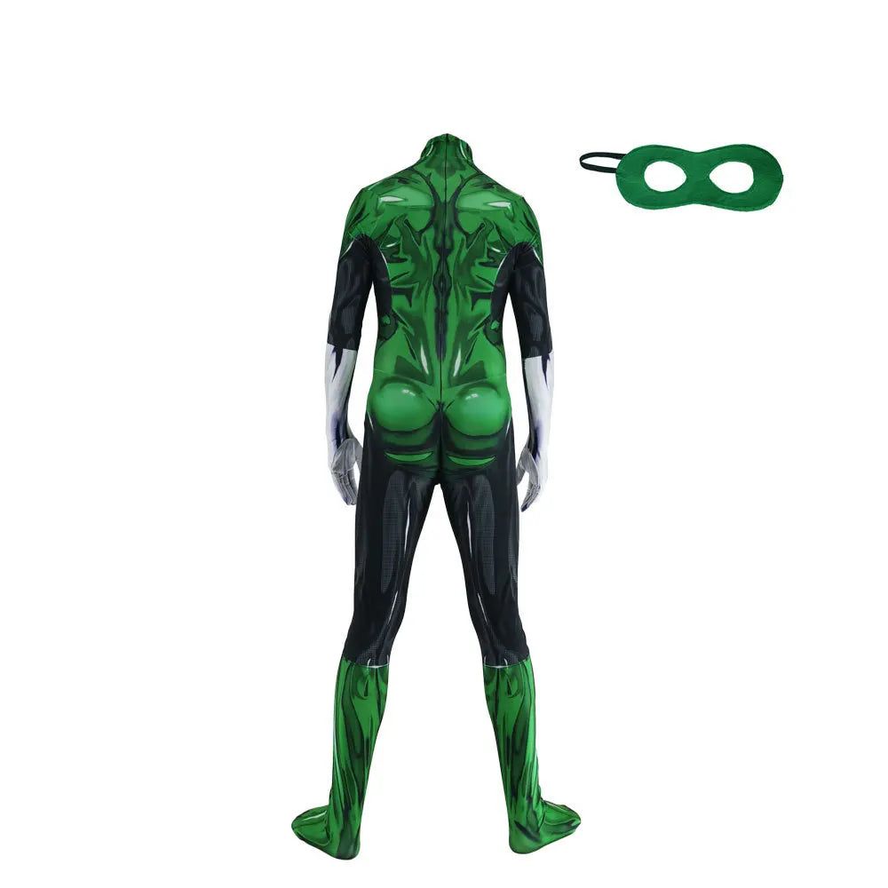 Green Lantern Cosplay Costume Zentai Bodysuit Suit Adults Kids Superhero Halloween Man Boys Male Jumpsuit