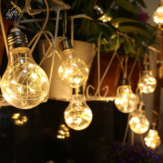 LED Fairy Lights Bulb Interior Living Room Outdoors Wedding Party Christmas New Year Garland Light String Ornament Pendants
