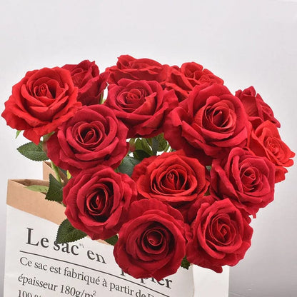 Red Rose Flower Branch for Valentine - Artificial Roses