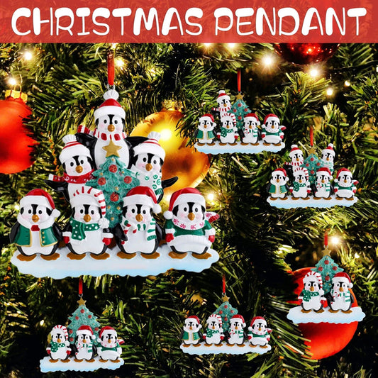 Personalized Family Christmas Ornament Cute Penguin Holiday Winter Gift 2021 Durable Family Ornament Christmas Tree Decorations