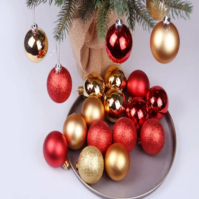 24PCS 3CM Painted Christmas Ball New Year Xmas Tree Hanging Ornaments Home Party Door Windows Navidad Decorative Balls 2023 2024