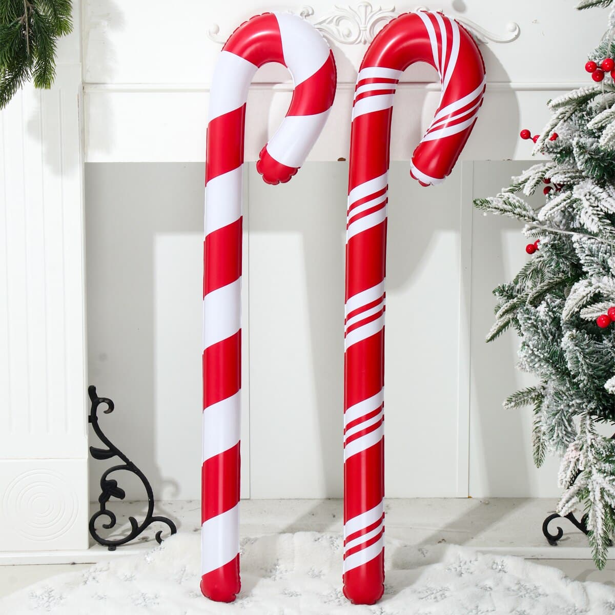 Christmas Inflatable Candy Cane Stick Balloon Merry Christmas Decoration 2023 for Home Navidad Natal Gifts Happy New Year 2024