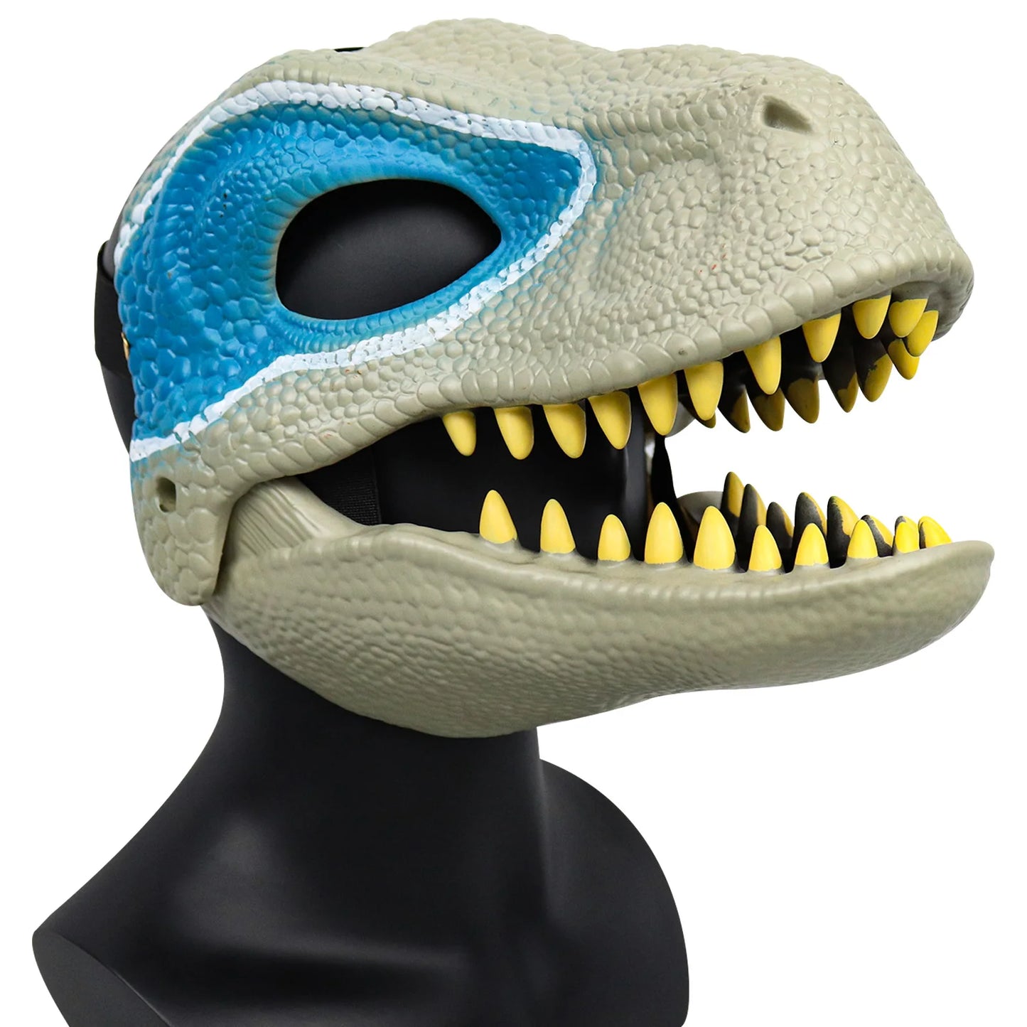 3D Dinosaur Mask Lifelike Raptor Dino Moving Jaw Dinosaur Mask High Quality PVC Headwear Halloween Children Toy Carnival Gift