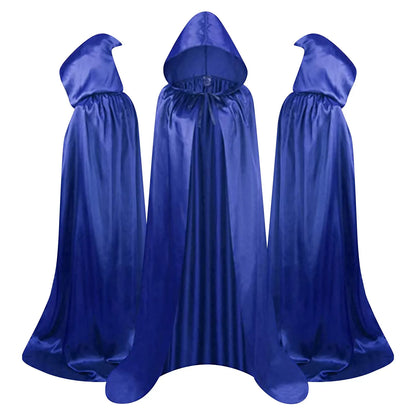 Halloween Cape Stand-up Tie Hood Death Cape Cloak Black Cape