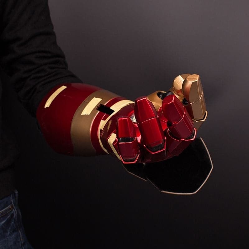 Hot Mk43 Avengers Marvel 1:1 Iron Man Glowing Arm Gloves Cosplay Performance Props Wearable Figure Toys Gifts