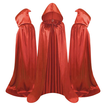 Halloween Cape Stand-up Tie Hood Death Cape Cloak Black Cape