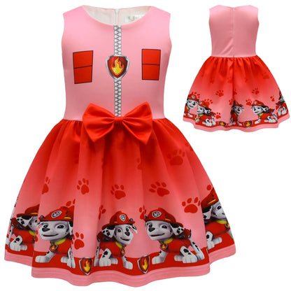 Kids Dresses for Girls Patrol Dog Halloween Cosplay Costumes Mascot Chase Dog Children Carnival Party Role Play Clothes for Girl