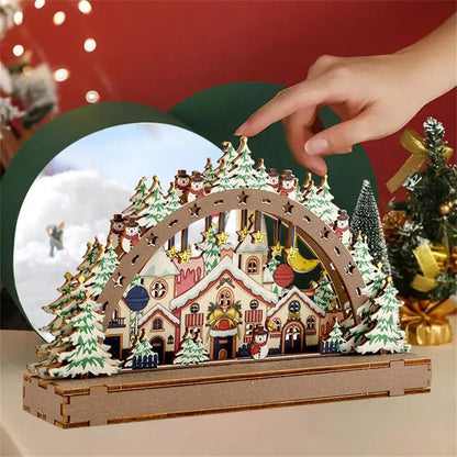 Christmas wooden decorations Desktop Christmas Tree Santa Claus DIY Decoration Wooden Christmas 2024 New Years Party Gifts
