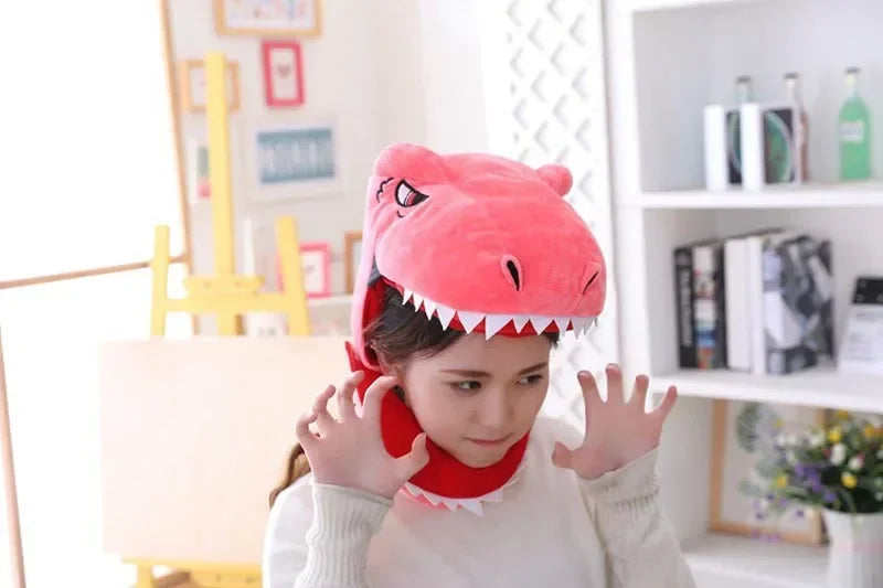 Cap Decor Coronet Headgear Headdress Funny Shark Dinosaur Toys PP Cotton Doll Cute Plush Toy Adult Plushs Hat