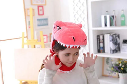 Cap Decor Coronet Headgear Headdress Funny Shark Dinosaur Toys PP Cotton Doll Cute Plush Toy Adult Plushs Hat