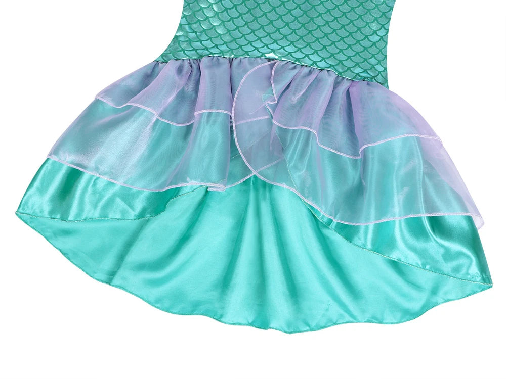 Disney Princess Ariel Cosplay Dress For Girls Halloween Theme Party Mermaid Disguise Outfits Kids Birthday Party Fantasy Costume