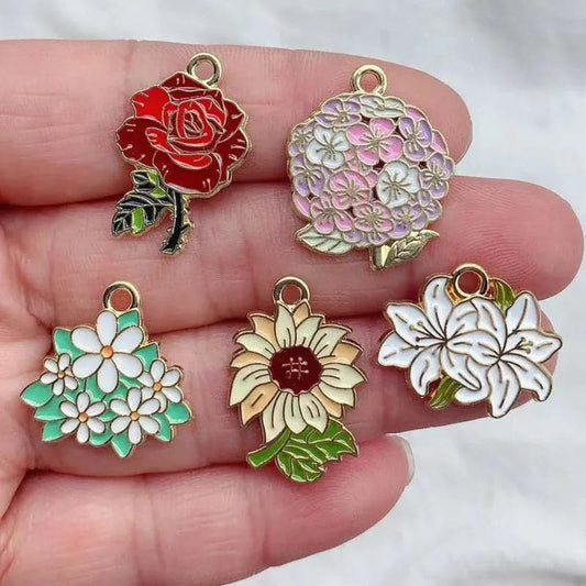 Enamel Sunflower Pendant for Women - Bulk Craft Jewelry