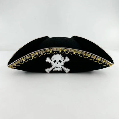 Halloween Cosplay Performance Costume Props Zombie Edge Pirate Boat Long Hat Led Glowing Skull Pirate Hat