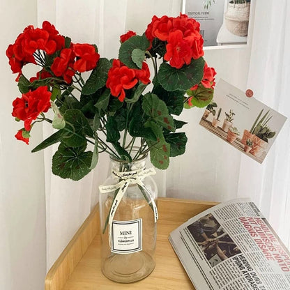 Artificial Geranium Flowers for Valentine - 35cm Plant for Valentine