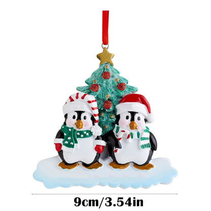 Personalized Family Christmas Ornament Cute Penguin Holiday Winter Gift 2021 Durable Family Ornament Christmas Tree Decorations