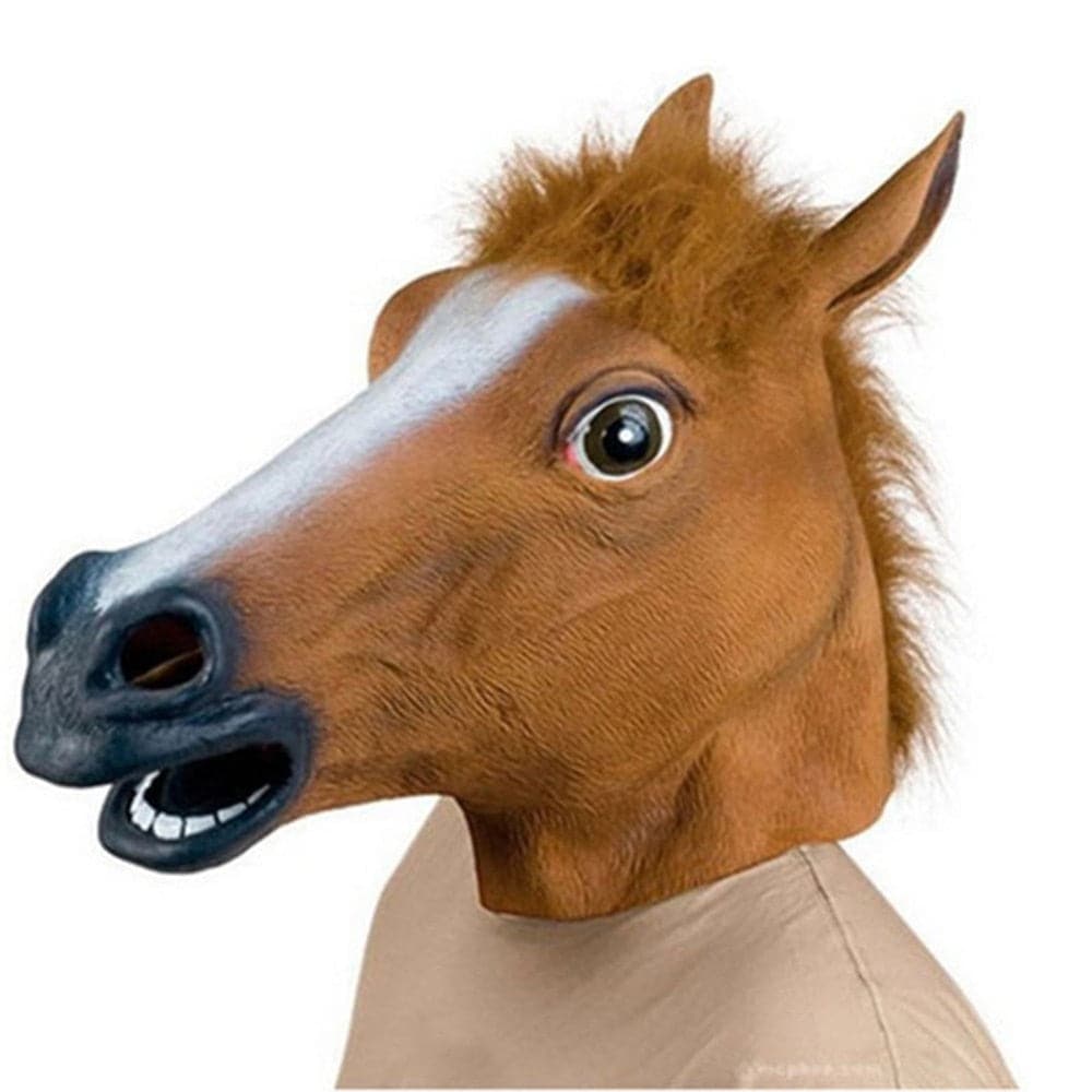 Cosplay Horse Head Mask Halloween Party Decoration Latex Animal Costume Theater Prank Crazy Festival Halloween Decor Accessories