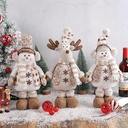 Christmas Snowman Telescopic Doll  New Knitted Elk Doll Window Scene Christmas Decoration Merry Christma Gift Happy New Year 202
