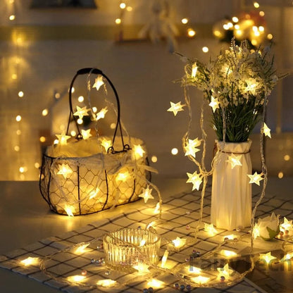 10/20 LED Star Light String Twinkle Garlands USB Powered Christmas Lamp Holiday Party Wedding Decorative Fairy Lights Navidad