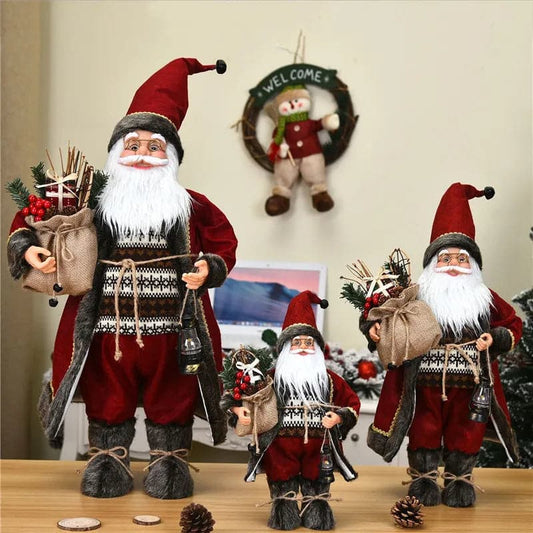 Christmas Large Santa Claus Dolls Ornaments Standing Santa Figurine Doll Christmas Home Decoration Kids Gift navidad home decor