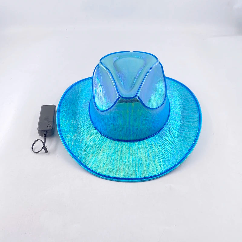 Luminous Fedora Hat Gentleman Performance Jazz Cap LED Glow Top Hat Birthday Wedding Christmas Halloween Party Costume Supplies