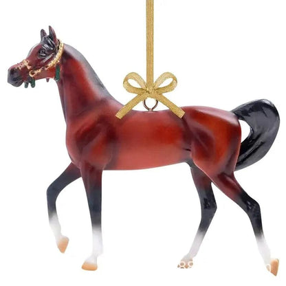 Christmas Tree Horse Ornaments Acrylic Horse Christmas Pendant Ornaments 2D Hanging Craft Pendant Party Decoration Supplies
