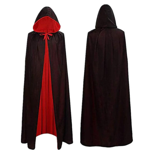 Black Luxury Vampire Robe Cape Adult Kids Cosplay Halloween Costume