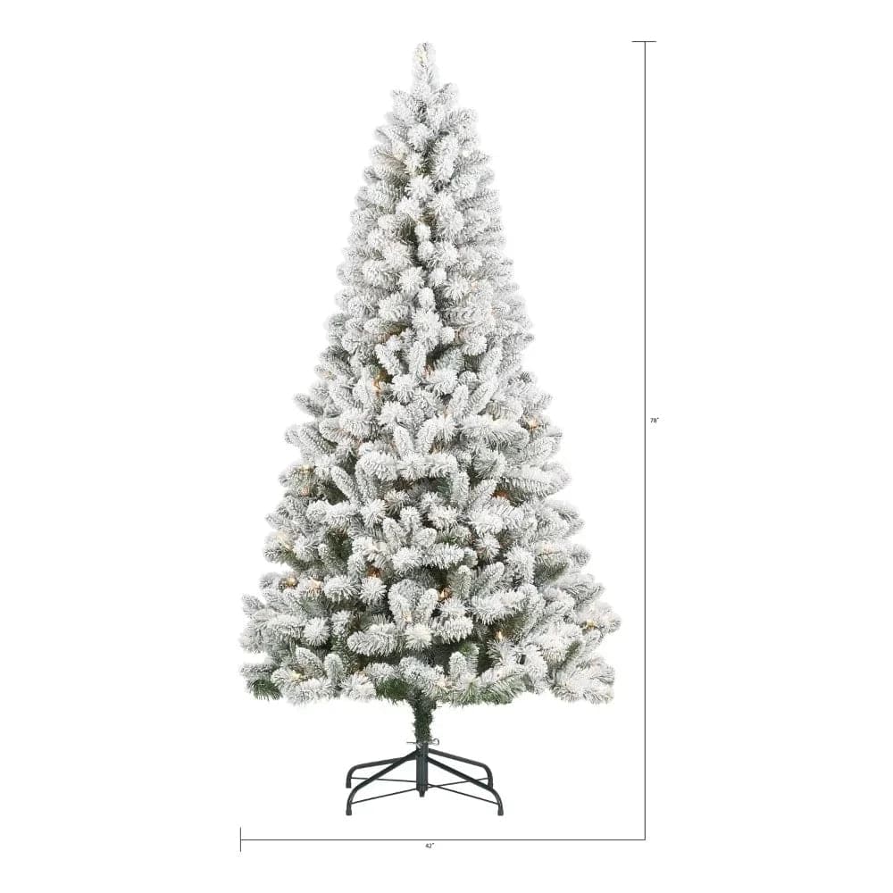 Green Christmas Pine By Holiday Time Pre-Lit Flocked Frisco Pine Artificial Christmas Tree 250 Clear Lights Christmas tree Decor
