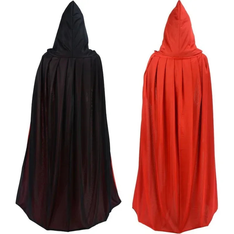 Halloween Vampire Cape Children's And Adult's Knitted Fabric Red And Black Double-sided Cape Halloween Cosplay Costume Cape