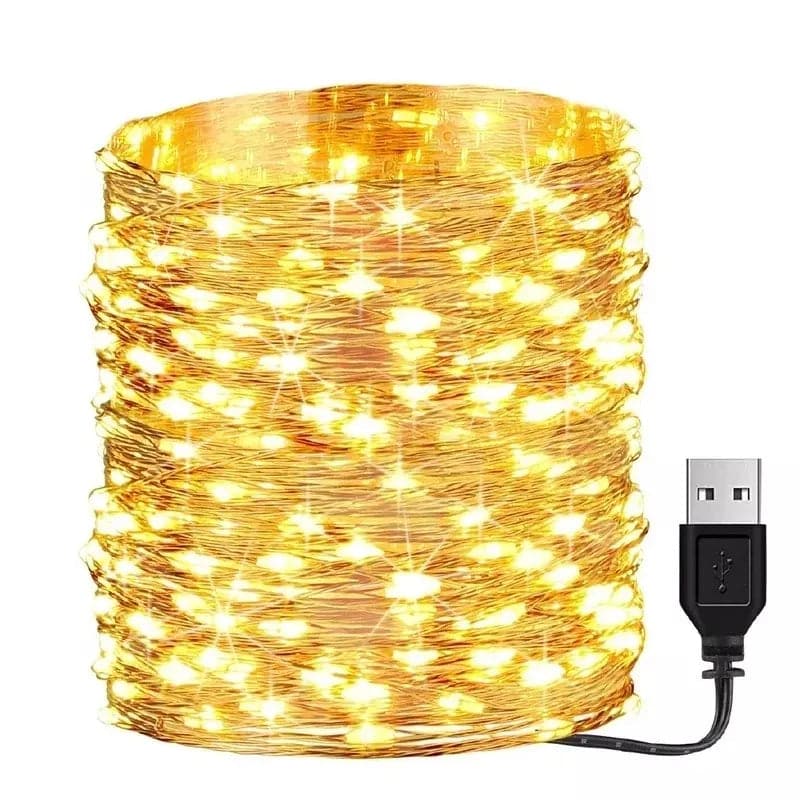 1/2/3/5/10M LED Copper Wire String Lights USB Fairy Lights Garland Lamps for Festival Wedding Party Outdoor Christmas Decoration