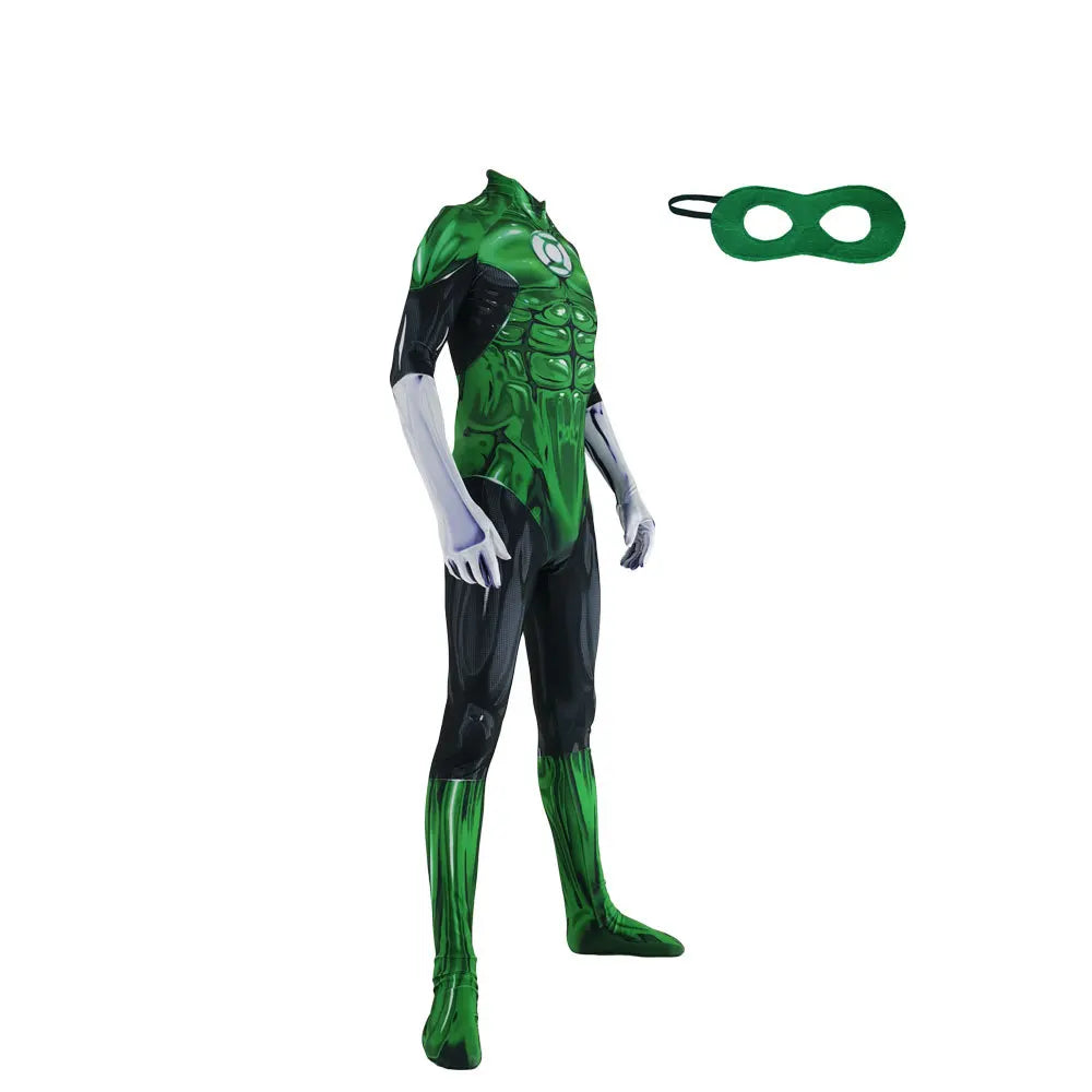 Green Lantern Cosplay Costume Zentai Bodysuit Suit Adults Kids Superhero Halloween Man Boys Male Jumpsuit