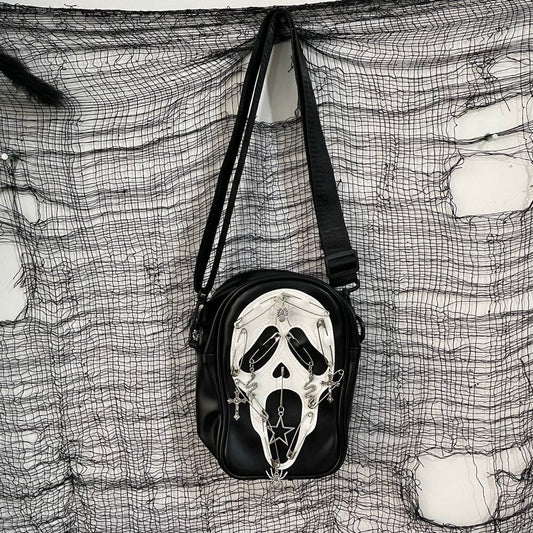 NEW Scream Shoulder Bag Horror Movie Ghost Face Rock Messenger Bags For Women Halloween Punk Gothic Backpack With Pins Gift