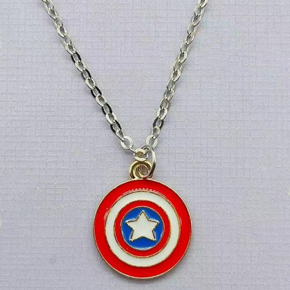 Marvel Spider Man Cartoon Alloy Necklace  Enamel  cartoon earrings pendant DIY fabrication Pendant Enamel  Necklace Accessories