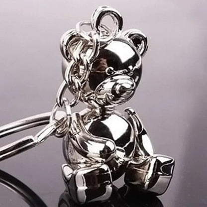 Metal Cute Teddy Bear Keychain - I Love You 3d Animal Alloy