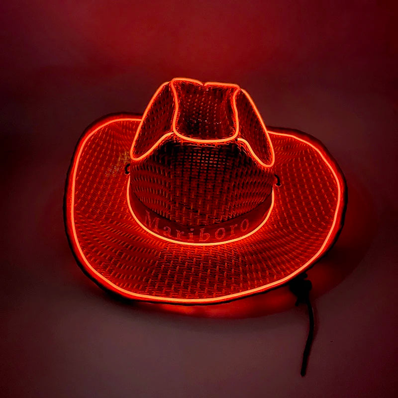 Luminous Fedora Hat Gentleman Performance Jazz Cap LED Glow Top Hat Birthday Wedding Christmas Halloween Party Costume Supplies